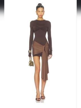 Midnight Mini Dress in Chocolate